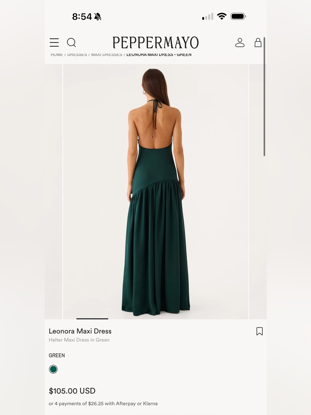 Peppermayo Leonora Green Maxi Dress - Picture 2 of 3